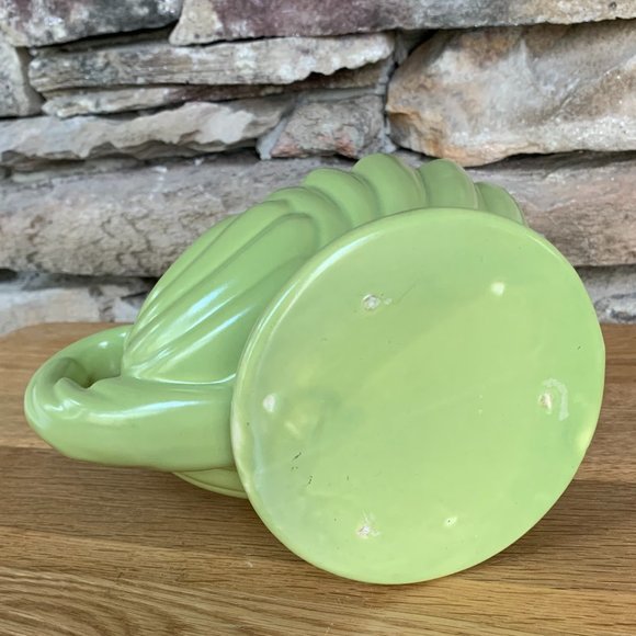 VTG Haeger Planter Cornucopia Handle Pottery Green Mid-century MCM - Picture 5 of 7